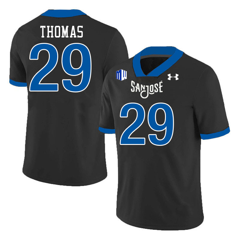 San Jose State Spartans #29 Jaylen Thomas College Football Jerseys,Uniforms-Black